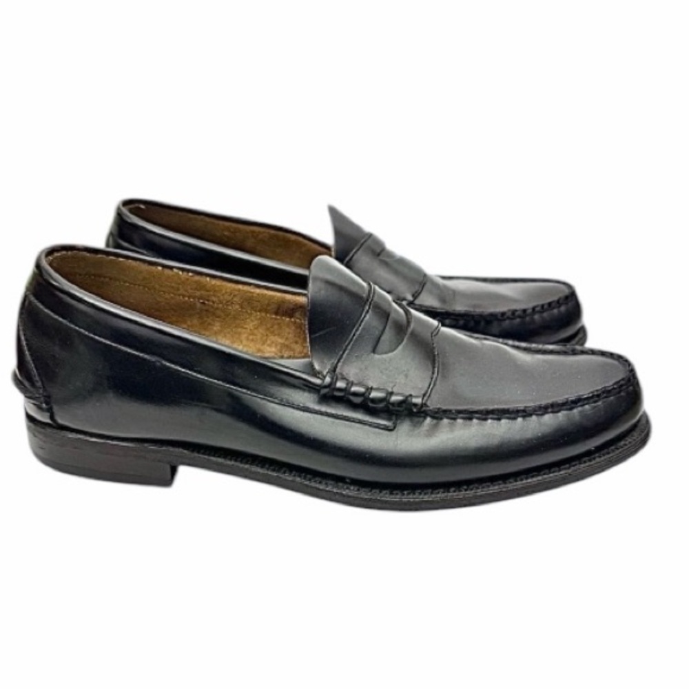 Johnston & Murphy Black Leather Penny Loafers Mens 12D Dress Slip On USA - Picture 5 of 9